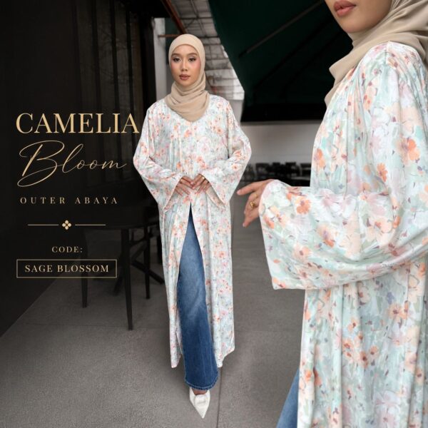 Camellia Bloom Outer Abaya