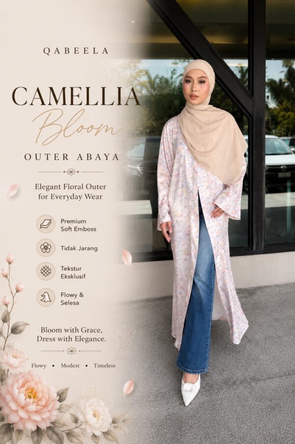 Camellia Bloom Outer Abaya
