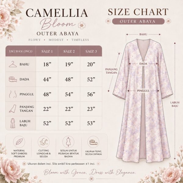 Camellia Bloom Outer Abaya