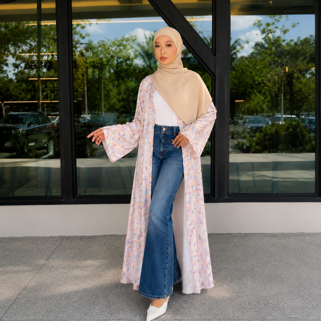 Camellia Bloom Outer Abaya