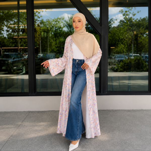 Camellia Bloom Outer Abaya